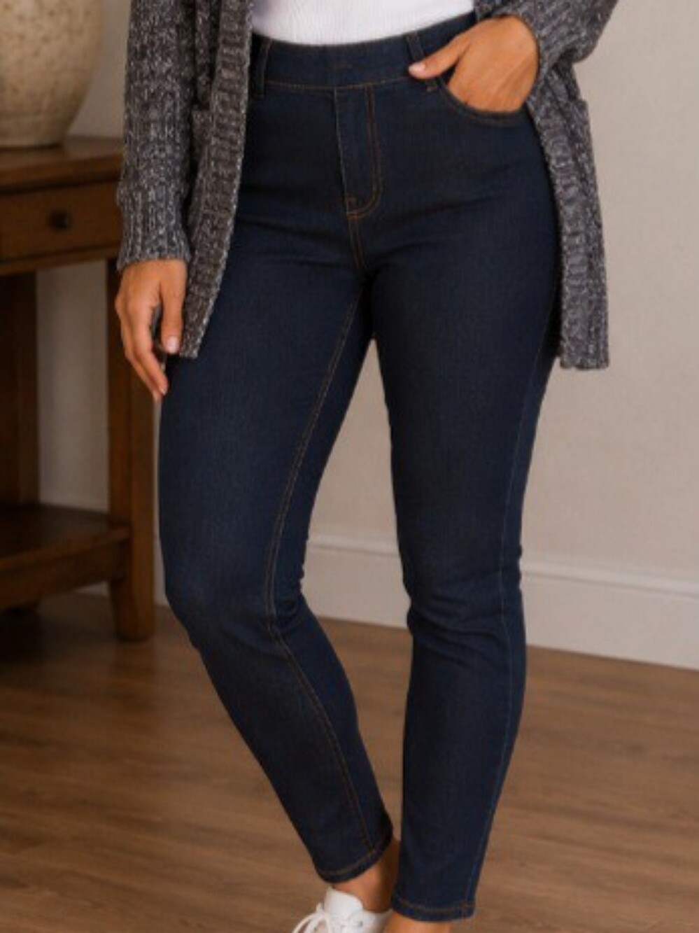 Dark Wash Pull-On Denim Jeggings
